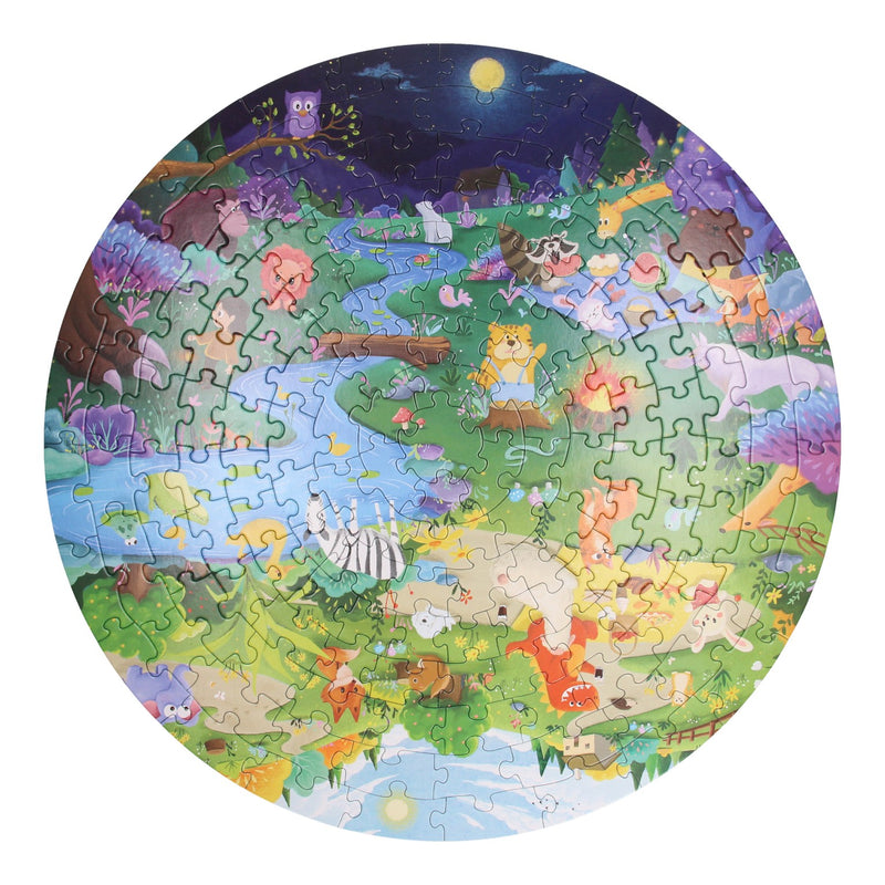 Afbeelding laden in galerijviewer, Ronde Puzzel in Opbergbox Dag Nacht, 150st.
