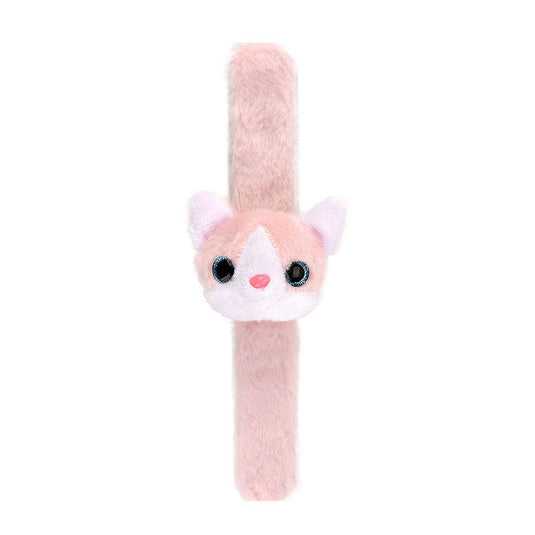 Lobbes pluche klaparmband katje roze