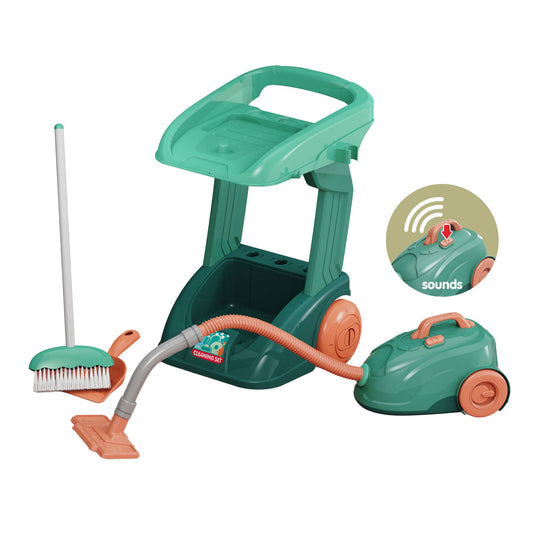 Schoonmaaktrolley met stofzuiger