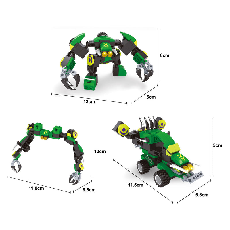 Afbeelding laden in galerijviewer, Lobbes speelgoed bv lobbes bouwset titan transformeer robot groen 76-delig speelgoed.
