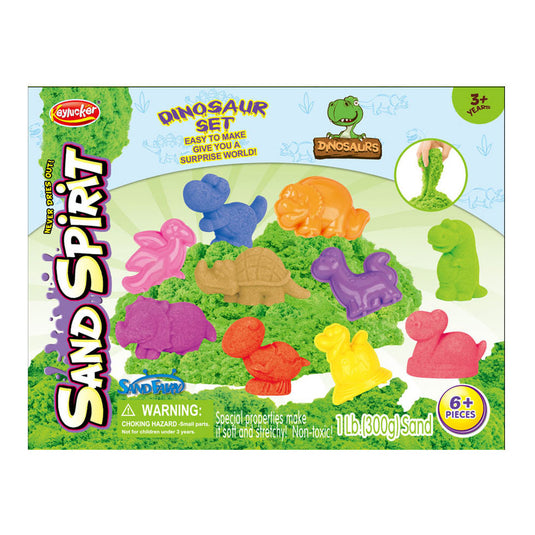 Speelzand met 4 dino vormen