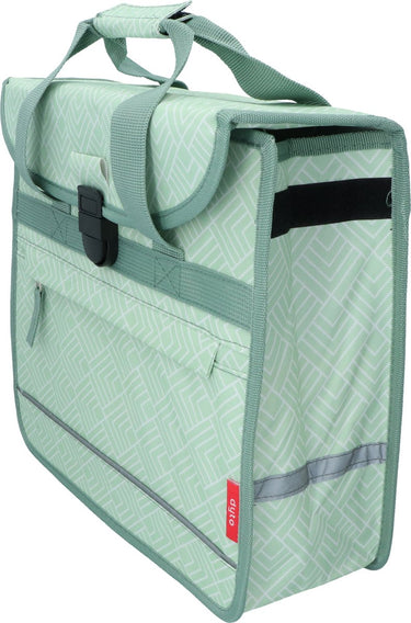 Dyto enkele fietstas - mint groen - waterafstotend nylon - handig voorvak - afmeting: 34x32x13cm - inhoud 14 liter