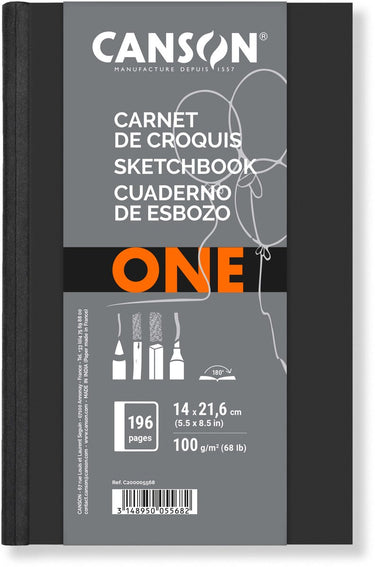 Canson notitieboek 5568c blanco a5 zwart