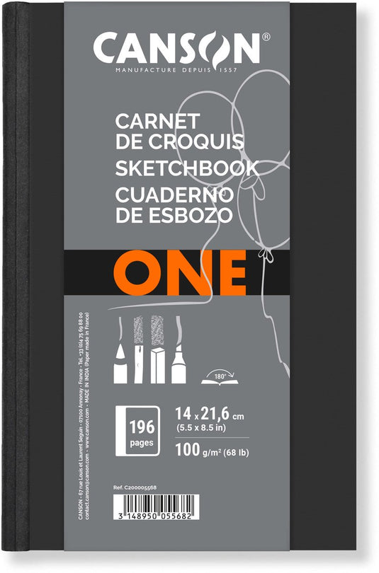 Notitieboek canson 5568c blanco a5 zwart