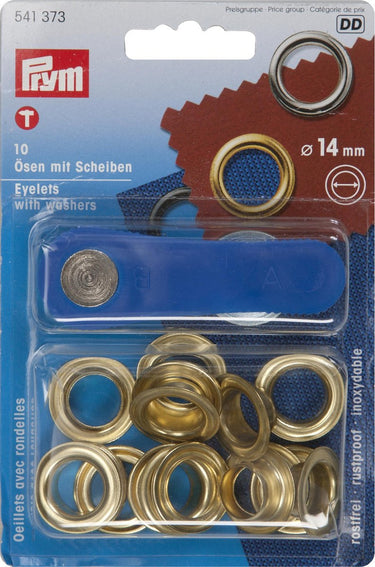 Prym zeilringen 14 mm - 10 stuks - messing - voor tenten en zeildoek