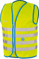 Wowow veiligheidshesje kind met rits en 1150 - fun fietsjas - maat s - unisex - geel blauw zilver