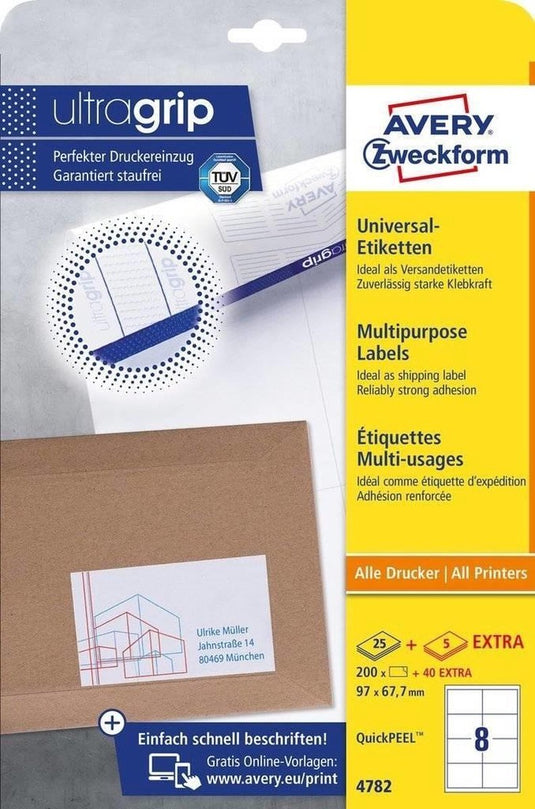 Avery huismerk 4782 universele etiket 97x67.7mm