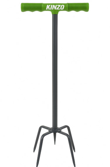 Kinzo woelvork 96cm - tuinklauw en cultivator - aarde losmaken, onkruid wieden, grond beluchten, kultiveren - zilver