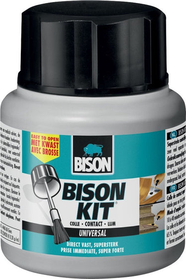 Bison kit® met kwast flacon 400 ml, supersterk, contactlijm, reparaties, temperatuurbestendig van -40°c tot +70°c.