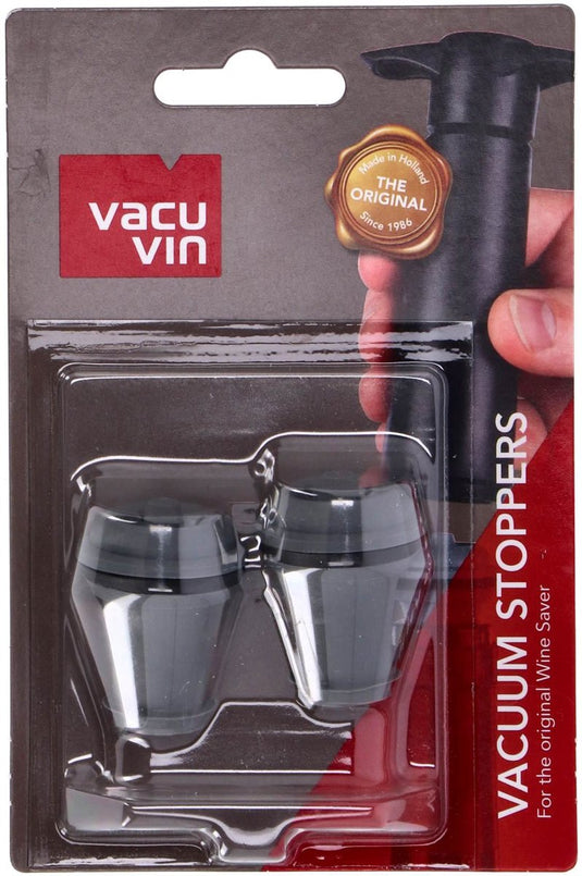 Vacu vin wijnstoppers - set van 2