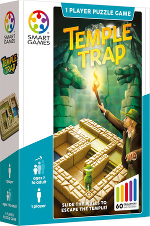Smartgames temple trap - 60 uitdagingen - labyrint - reisspel solospel - vanaf 7 jaar