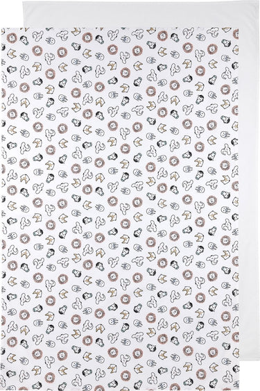 Meyco baby animal uni wieglaken - 2-pack - white - 75x100cm - 0.3 tog