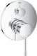 Grohe essence inbouw douchekraan - opbouwdeel - 3-weg omstelling - met bad optie - chroom