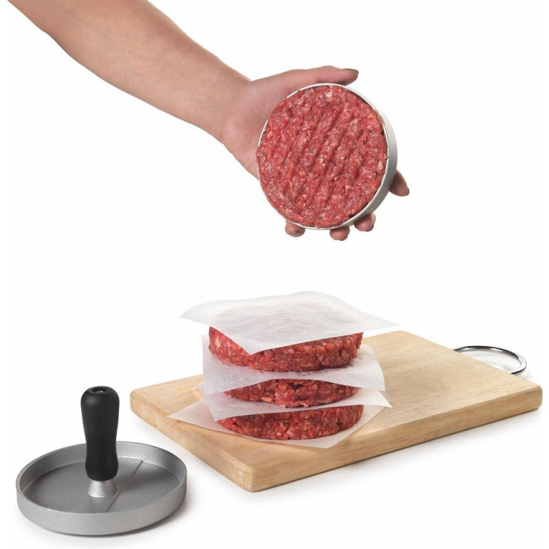 Afbeelding laden in galerijviewer, Metaltex kitchen helpers hamburgerpers 11.5 cm staal zwart
