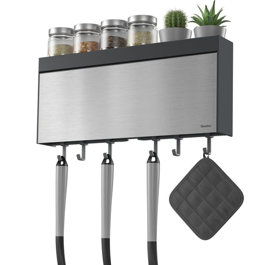 Metaltex kitchen helpers tango keukenrolhouder met snijhulp 38x6x17 cm rvs grijs