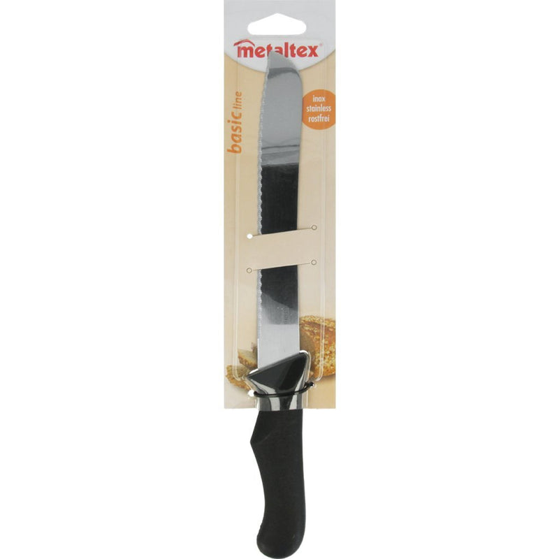 Afbeelding laden in galerijviewer, Metaltex basic line broodmes 31 cm rvs zwart

