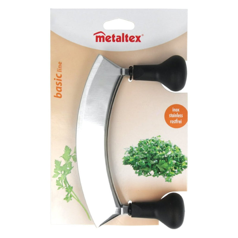 Afbeelding laden in galerijviewer, Metaltex hakmes met dubbele messen rvs zwart
