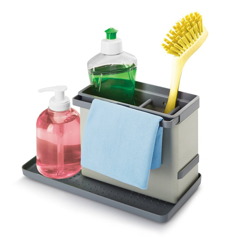 Afbeelding laden in galerijviewer, Metaltex kitchen helpers tidy tex gootsteen organiser 24x13x14 cm grijs
