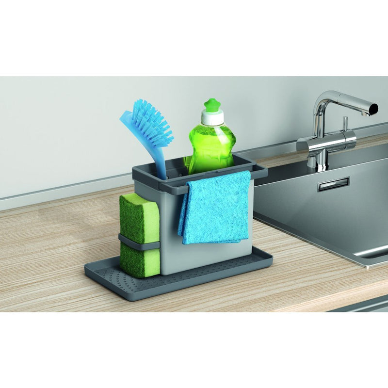 Afbeelding laden in galerijviewer, Metaltex kitchen helpers tidy tex gootsteen organiser 24x13x14 cm grijs
