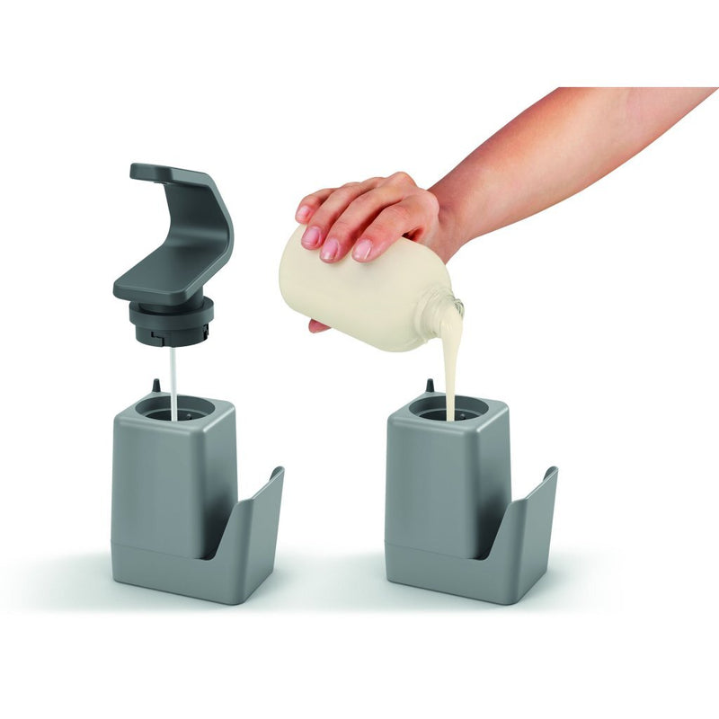 Afbeelding laden in galerijviewer, Metaltex soap-tex zeepdispenser 11x8x22 cm grijs
