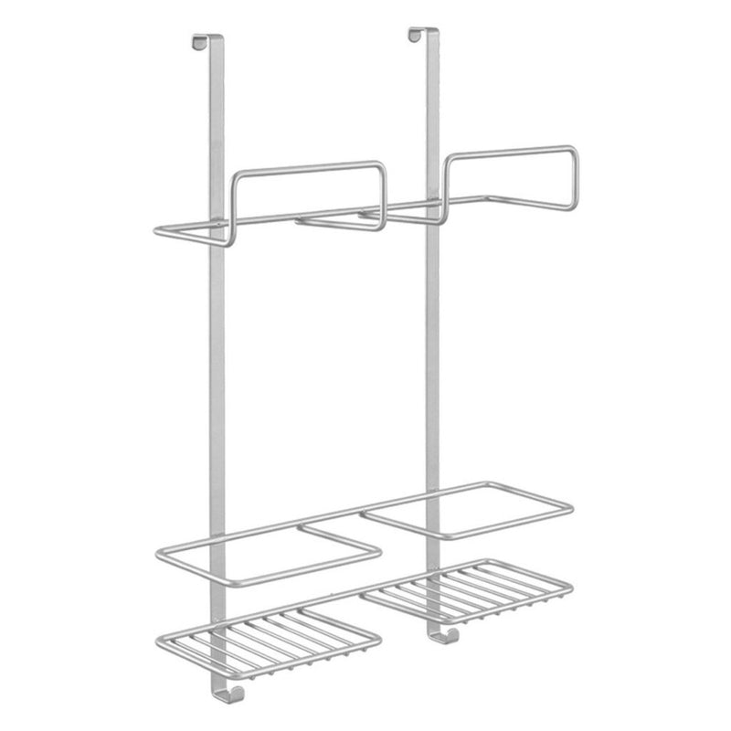 Afbeelding laden in galerijviewer, Metaltex over the door space saver rek voor schoonmaakspullen 30x46x12 cm zilver
