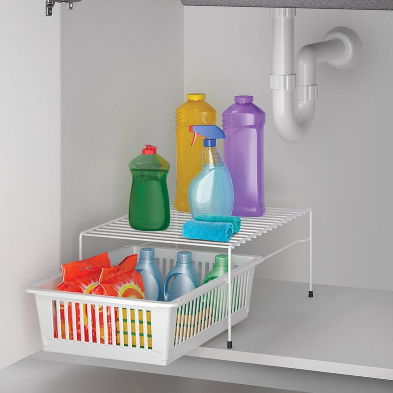 Afbeelding laden in galerijviewer, Metaltex dino rek + mand 33x45x20 cm wit
