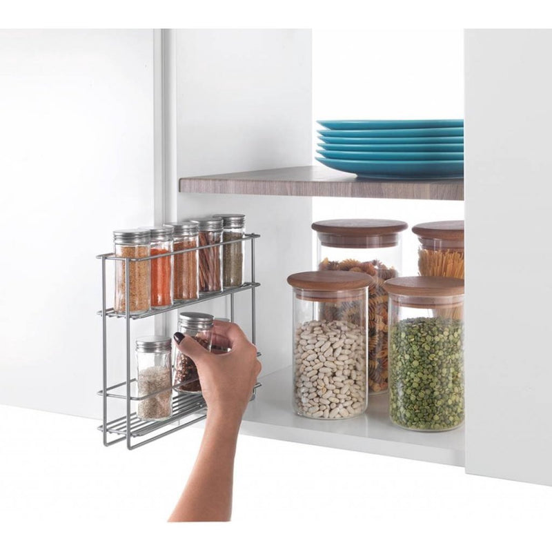 Afbeelding laden in galerijviewer, Metaltex space saver smart kitchen uitschuifbaar kruidenrek 6x28x22 cm zilver
