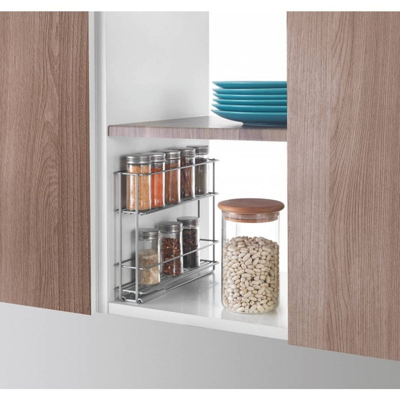 Afbeelding laden in galerijviewer, Metaltex space saver smart kitchen uitschuifbaar kruidenrek 6x28x22 cm zilver
