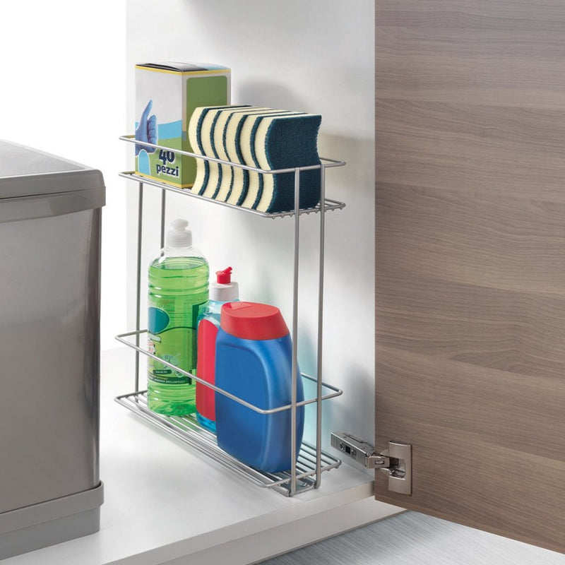 Afbeelding laden in galerijviewer, Metaltex space saver smart kitchen uitschuifbaar gootsteenkastrekje 11x38x34 cm zilver
