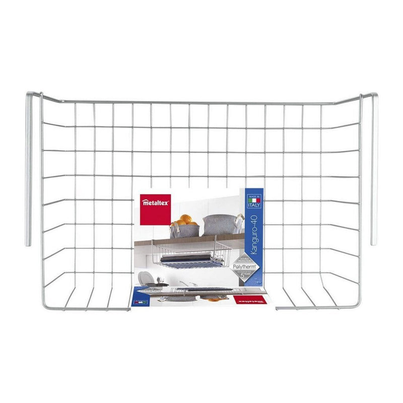 Afbeelding laden in galerijviewer, Metaltex kanguro opbergmand 40x26x14 cm zilver
