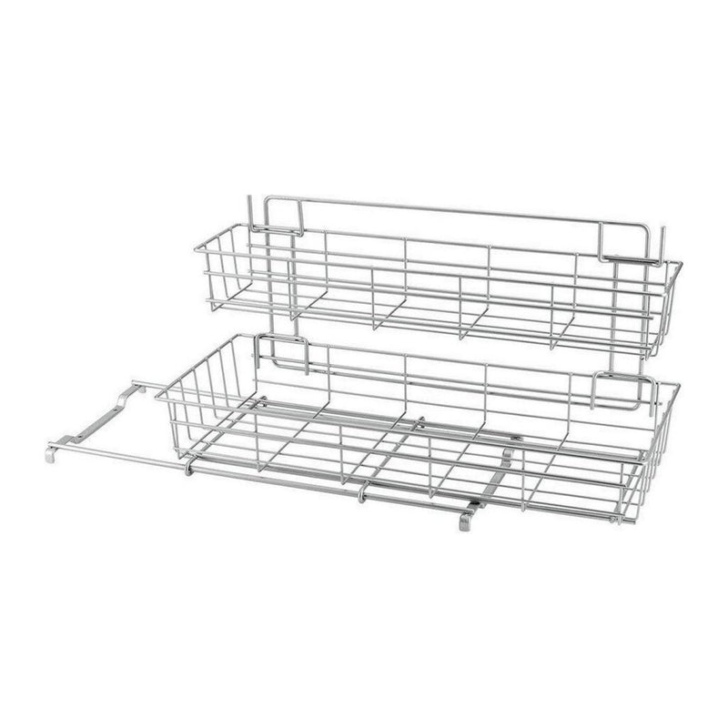 Afbeelding laden in galerijviewer, Metaltex uitschuifbaar opbergrek 20x58x28 cm zilver
