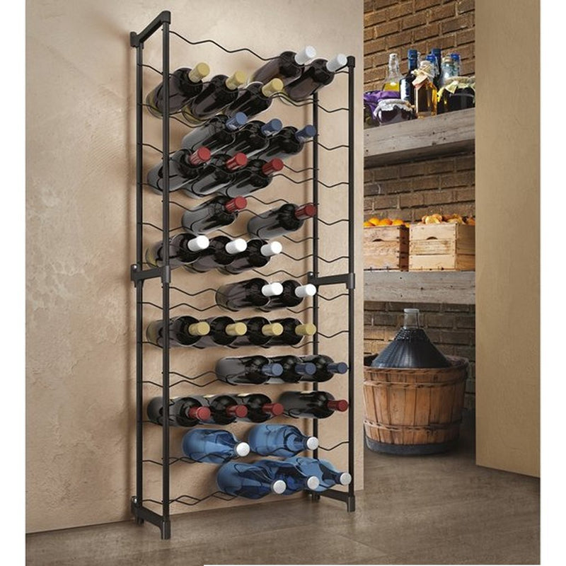 Afbeelding laden in galerijviewer, Tomado-metaltex barbera wijnrek voor 50 flessen 108x50x26 cm zwart
