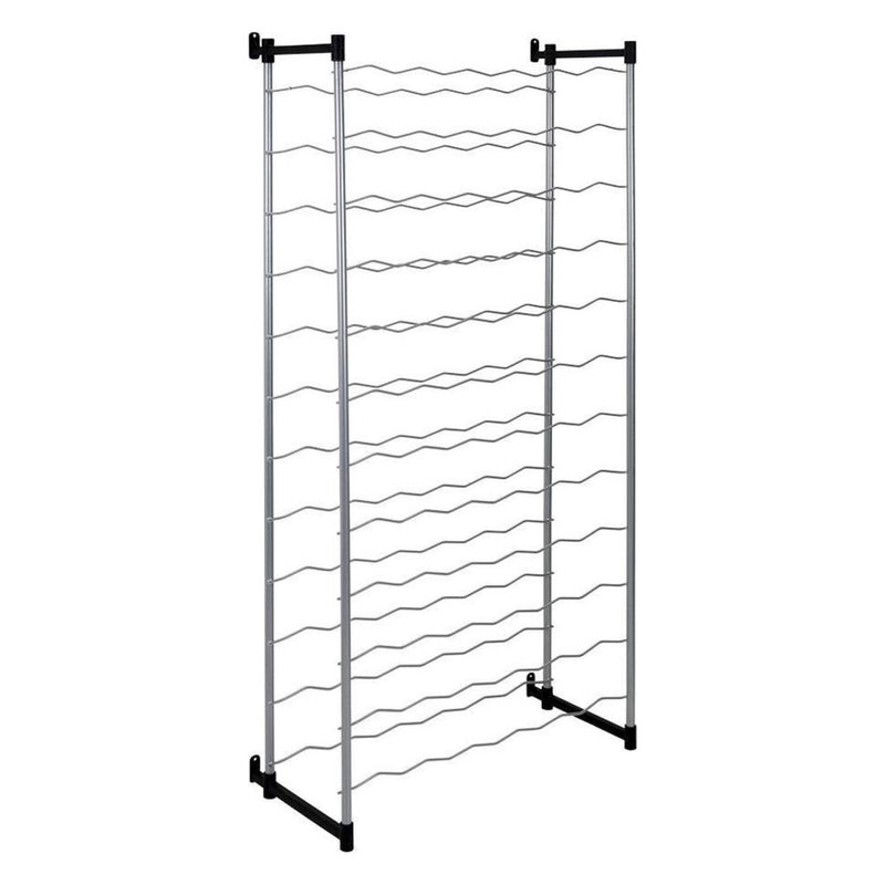 Afbeelding laden in galerijviewer, Metaltex bardolino flessenrek voor 72 flessen 59x26x124 cm zilver zwart

