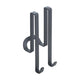 Metaltex dubbele haak voor aan douchewand 5x6x14 cm zwart