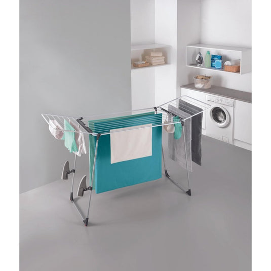 Metaltex hurricane droogrek 197x65x115 cm 24 m drooglengte zilver zwart