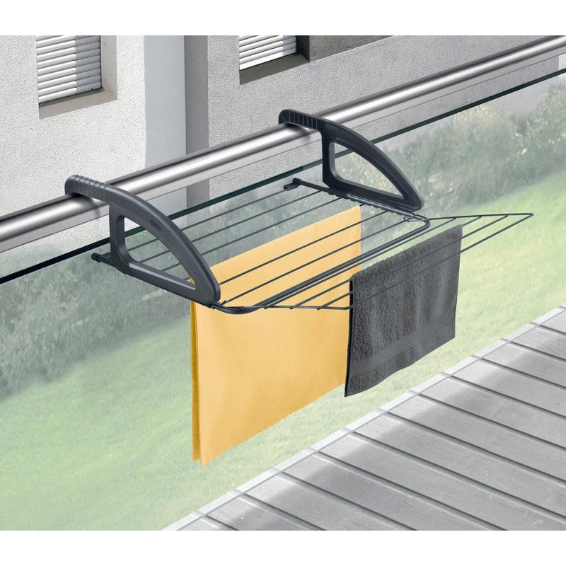 Afbeelding laden in galerijviewer, Tomado - droogrek hangend bries - 6 meter drooglengte - ophangen aan radiator, deur, douchewand of balkon - verstelbare ophanghaken - zwart
