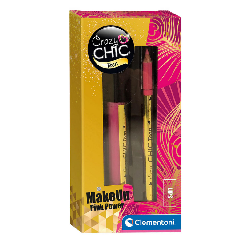 Afbeelding laden in galerijviewer, Clementoni crazy chic teen lipgloss en potlood - pink
