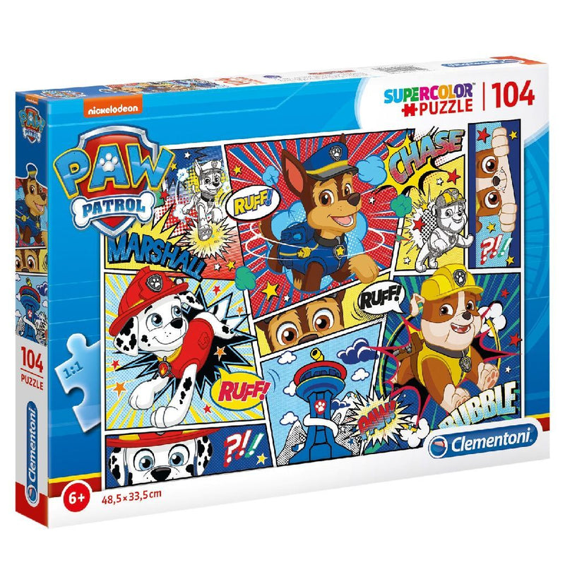 Afbeelding laden in galerijviewer, Clementoni supercolor puzzel paw patrol strip 104 stukjes
