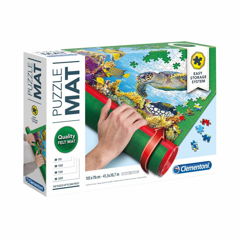 Afbeelding laden in galerijviewer, Clementoni vilten puzzel mat 105x78 cm groen
