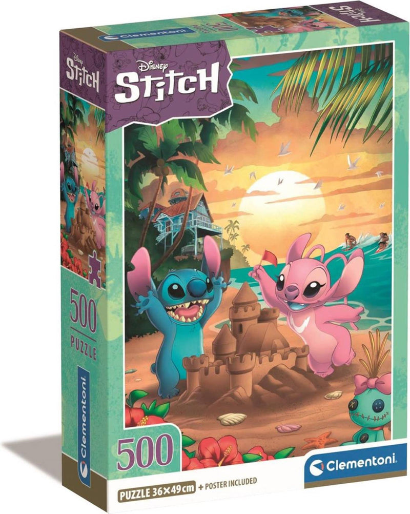 Afbeelding laden in galerijviewer, Clementoni puzzel 500 disney stitch compact box
