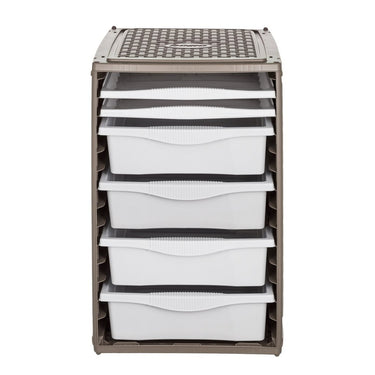 Bama ri,ordino opbergsysteem 34x41x53 cm taupe wit