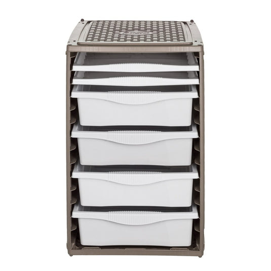 Bama ri,ordino opbergsysteem 34x41x53 cm taupe wit
