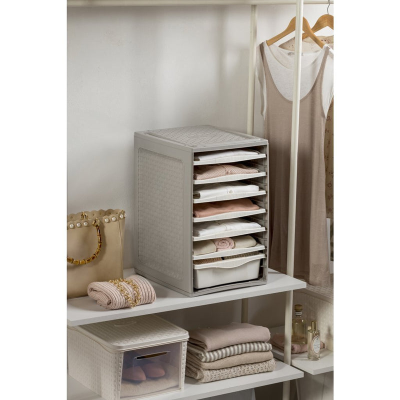 Afbeelding laden in galerijviewer, Bama ri,ordino opbergsysteem 34x41x53 cm taupe wit

