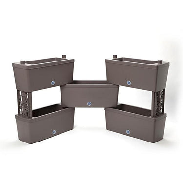 Bama brick koppelbare plantenbakken 75l 59x23x27 cm 5 stuks antraciet