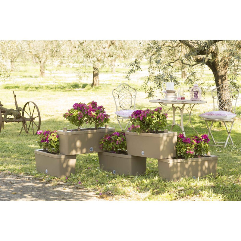 Afbeelding laden in galerijviewer, Bama brick koppelbare plantenbakken 75l 59x23x27 cm 5 stuks taupe
