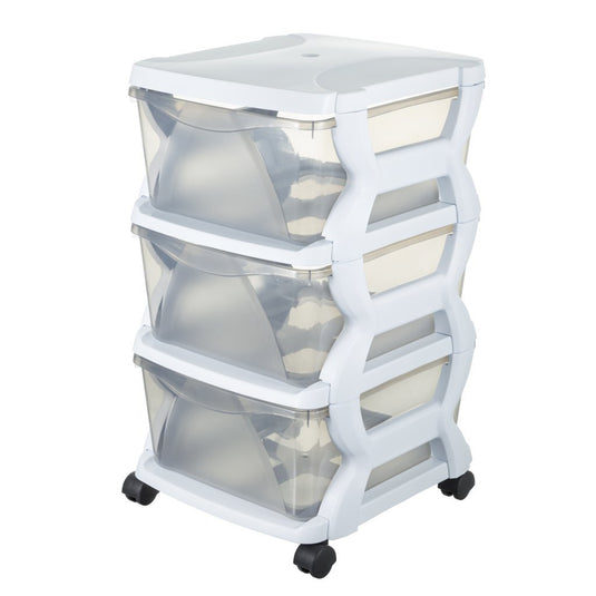 Bama insieme ladesysteem met wieltjes 3 laden 36x40x62 cm wit transparant