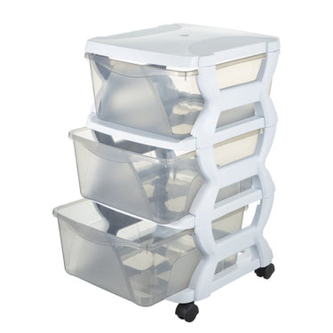 Bama insieme ladesysteem met wieltjes 3 laden 36x40x62 cm wit transparant