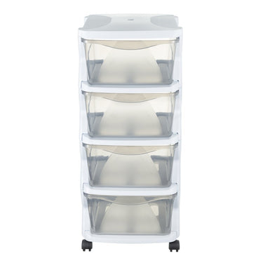 Bama insieme ladesysteem met wieltjes 4 laden 36x40x80 cm wit transparant