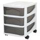 Bama big hobby ladesysteem met 3 laden 30x30x40 cm wit grijs