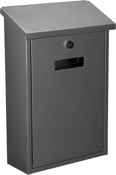 Perel brievenbus rio, wand- en paalmontage, met naamplaatje, incl. 2 sleutels, afmetingen (h x b x d) 39.5 x 27 x 10 cm, zilvergrijs